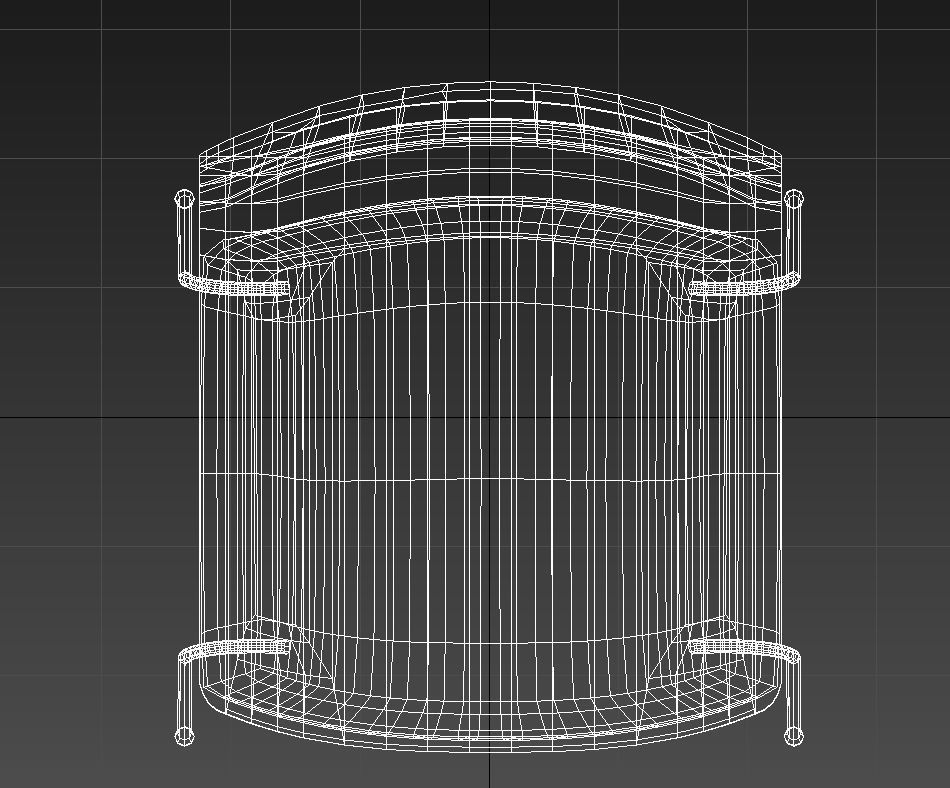 Wooden chair metal legs 3D model_16