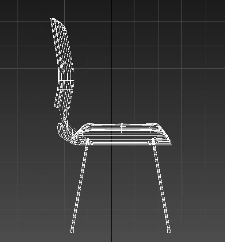 Wooden chair metal legs 3D model_17