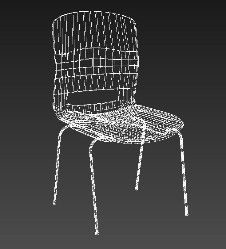 Wooden chair metal legs 3D model_14