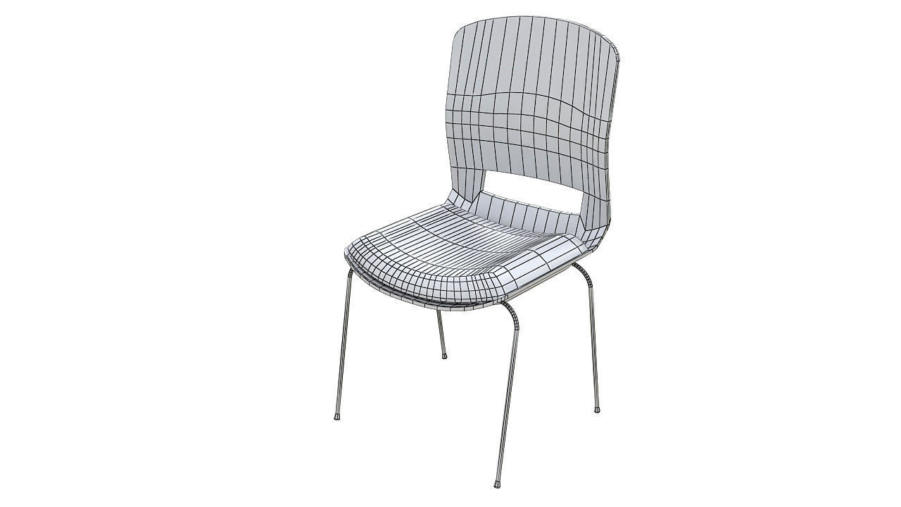 Wooden chair metal legs 3D model_9