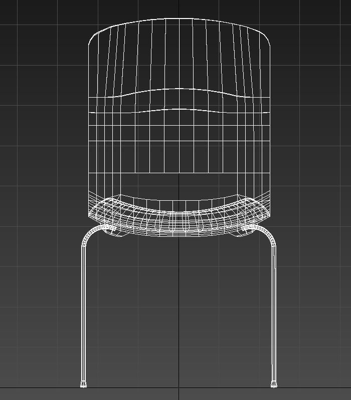 Wooden chair metal legs 3D model_15