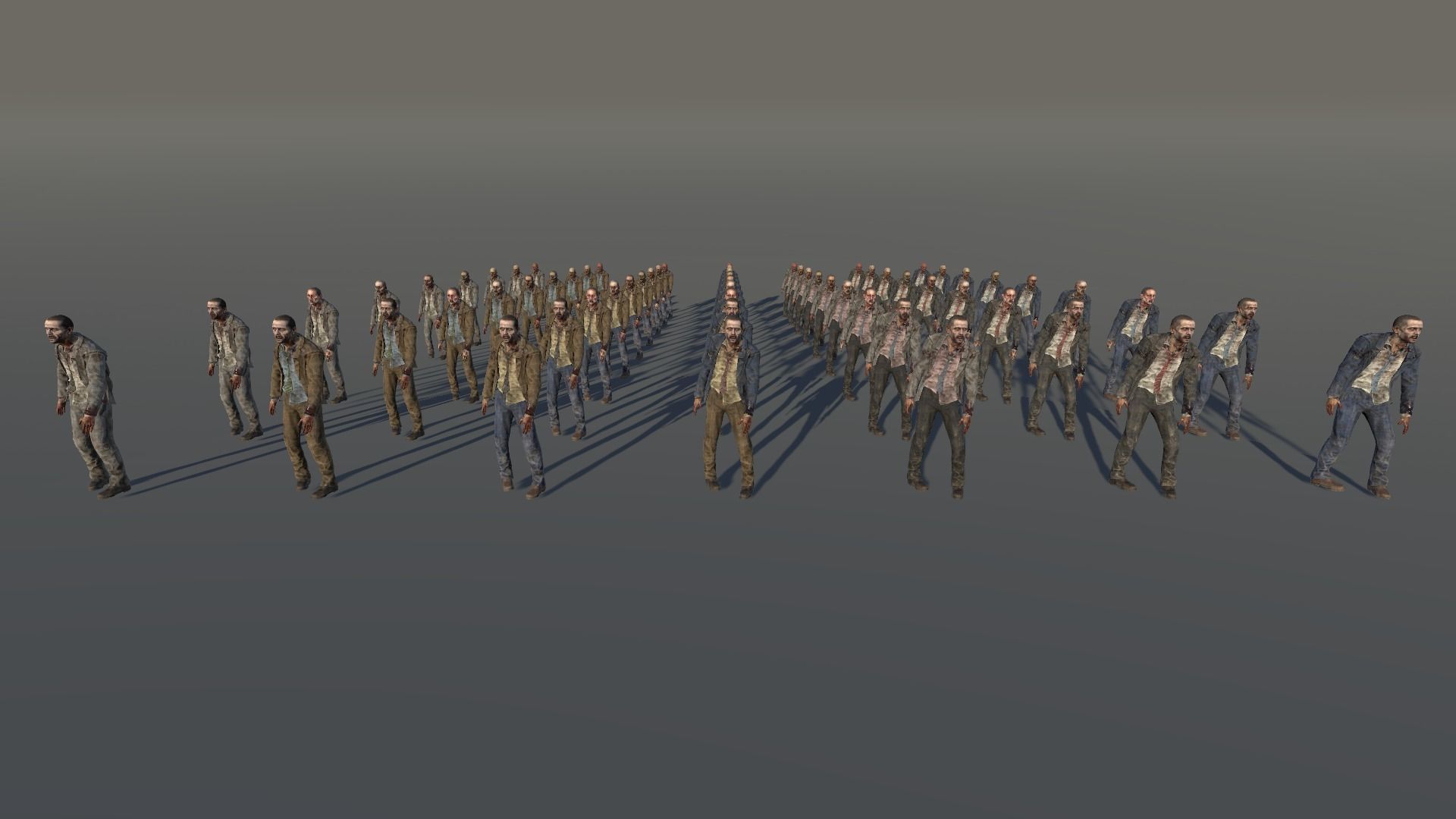 Zombie Civilian Male Suit Low-poly 3D model_1