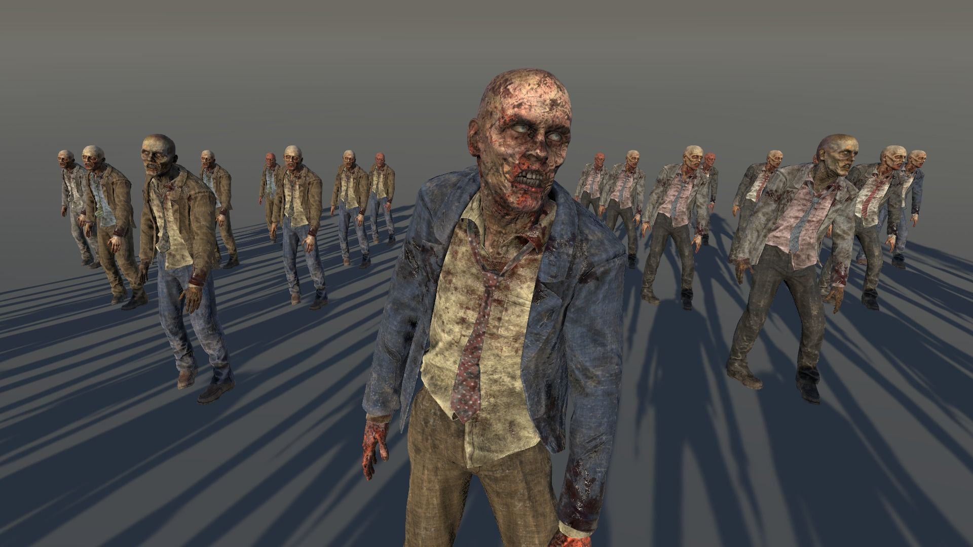 Zombie Civilian Male Suit Low-poly 3D model_6
