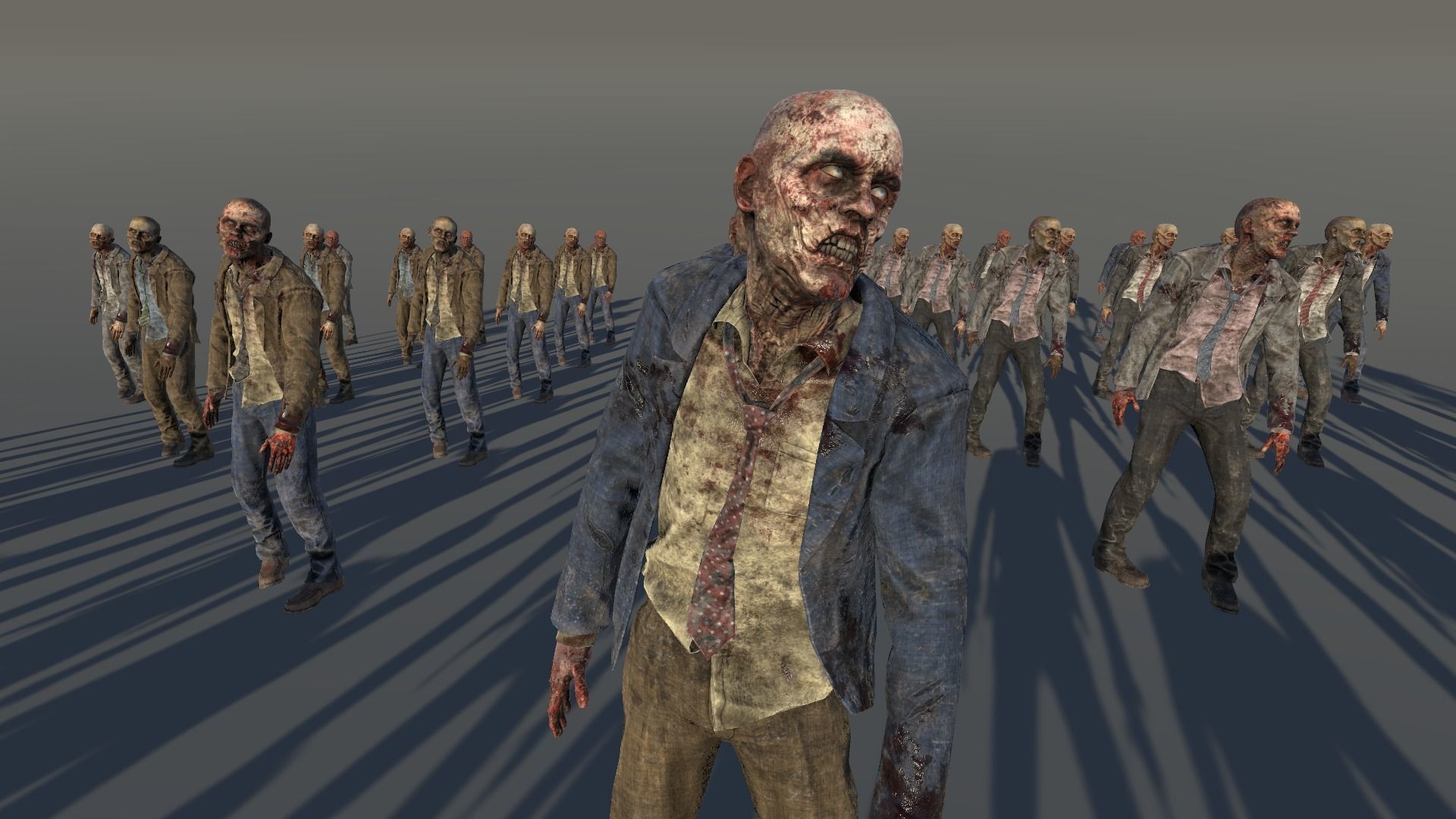 Zombie Civilian Male Suit Low-poly 3D model_5