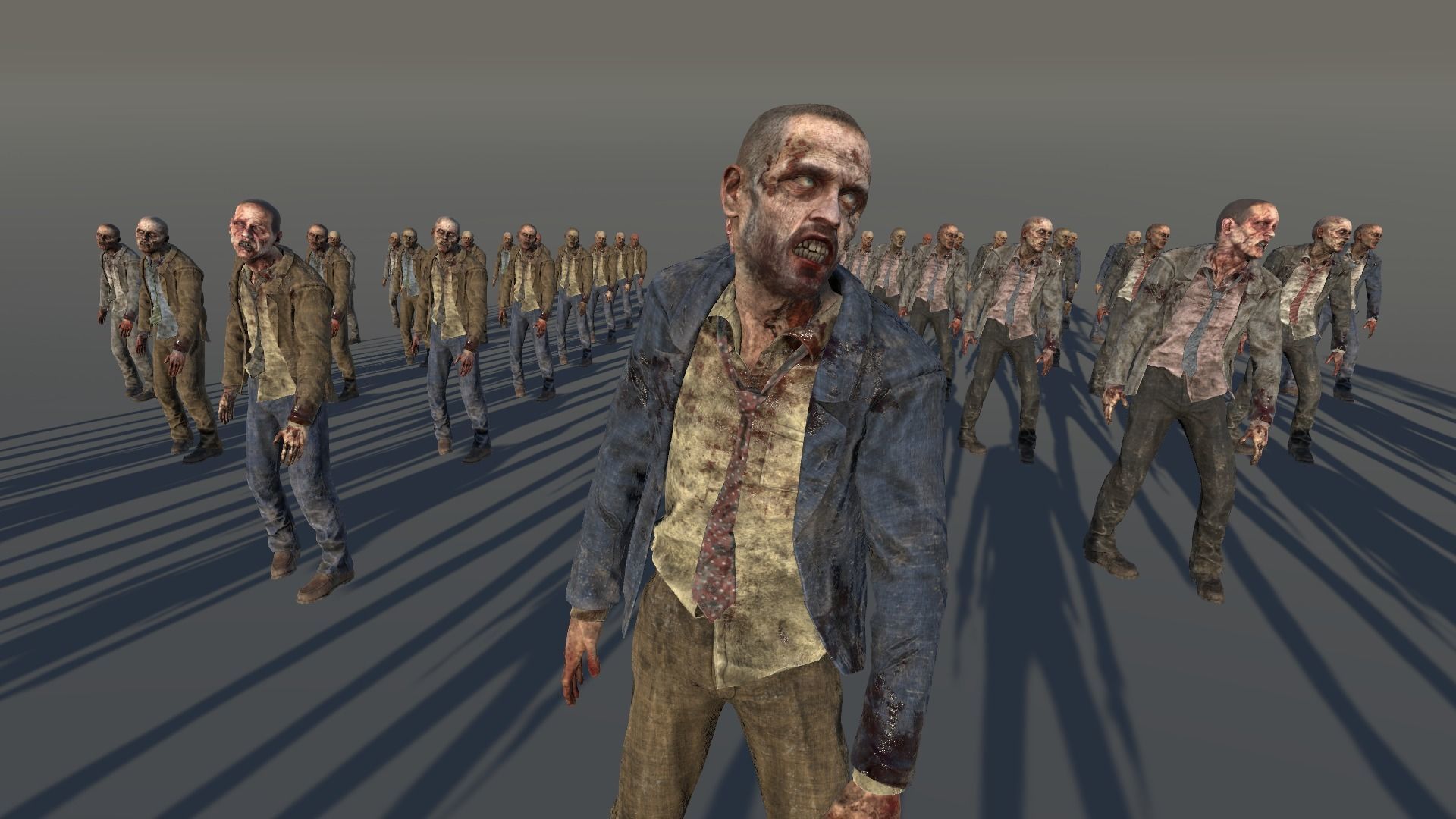 Zombie Civilian Male Suit Low-poly 3D model_3