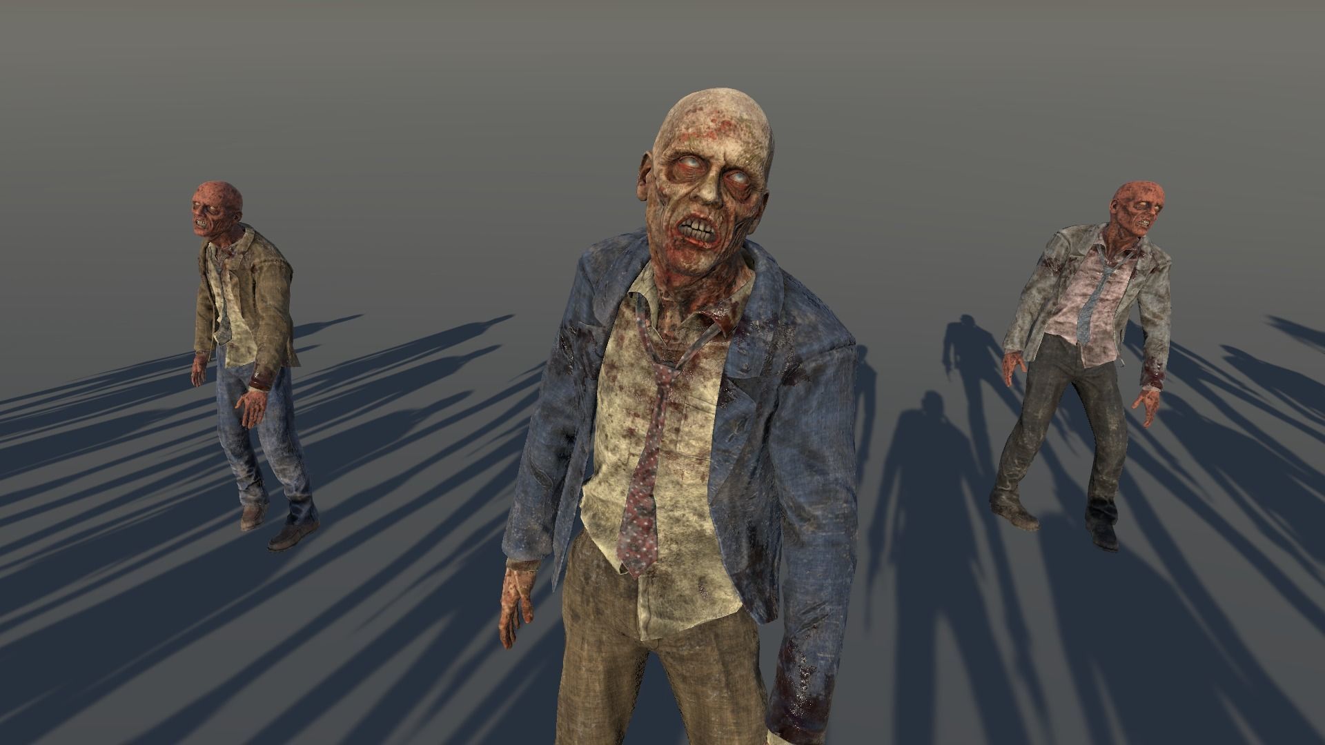 Zombie Civilian Male Suit Low-poly 3D model_9