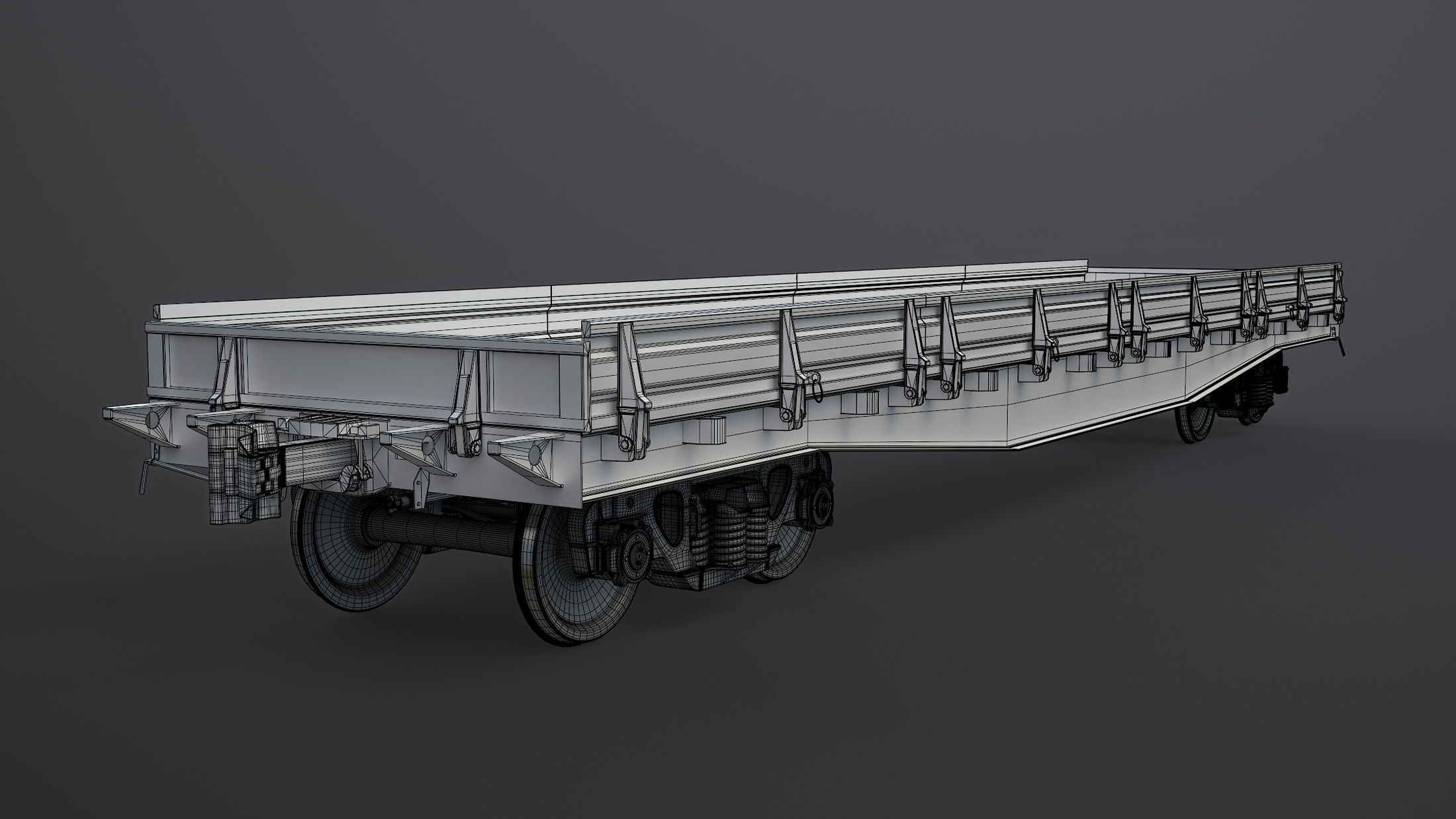 Flat Wagon High-Poly 3D model_6