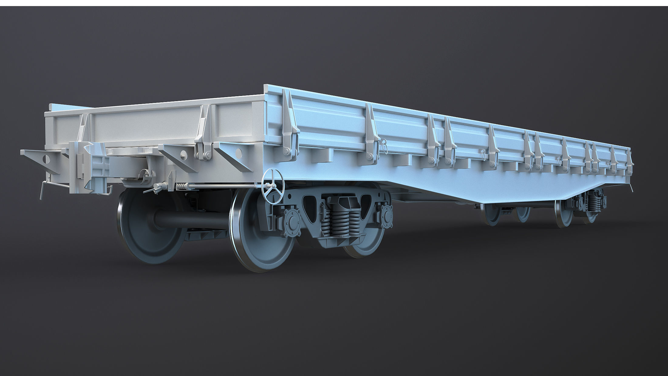 Flat Wagon High-Poly 3D model_3