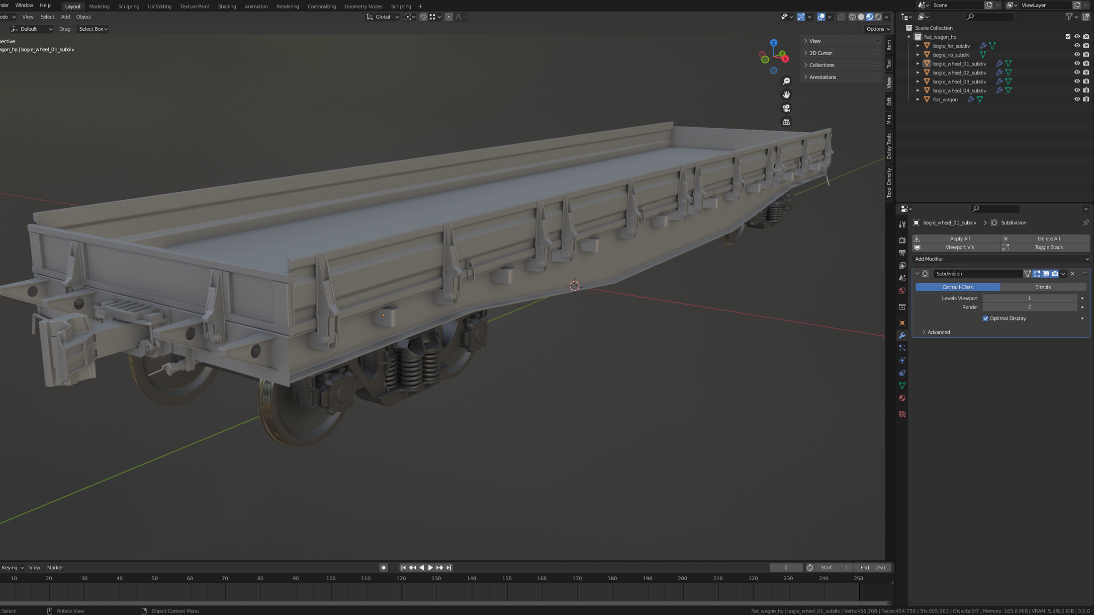 Flat Wagon High-Poly 3D model_7