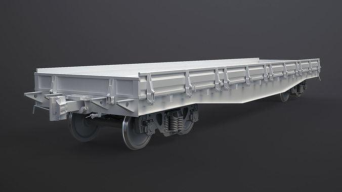 Flat Wagon High-Poly 3D model