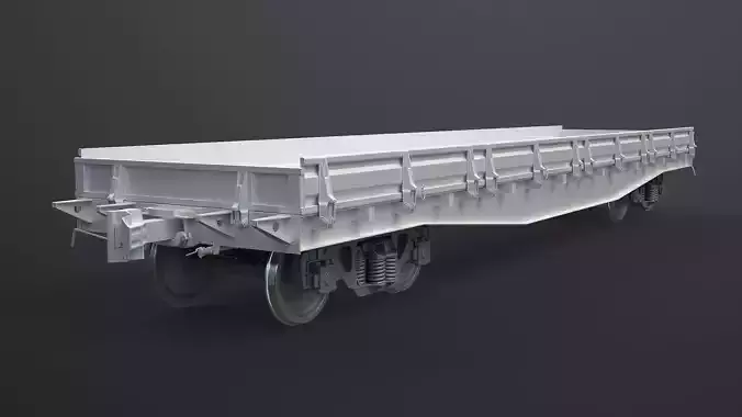 Flat Wagon High-Poly 3D model
