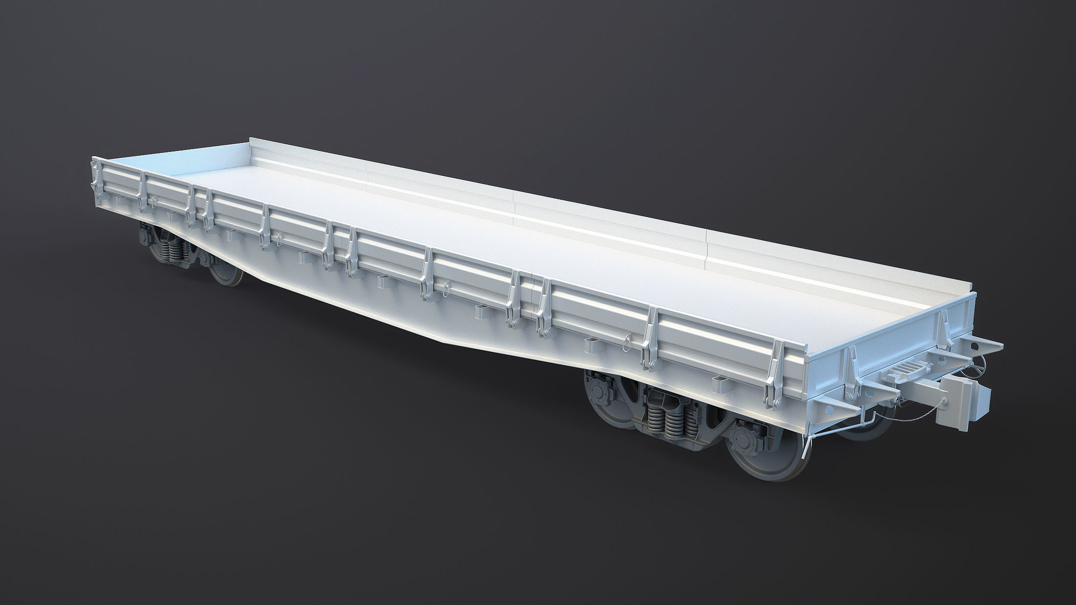 Flat Wagon High-Poly 3D model_2