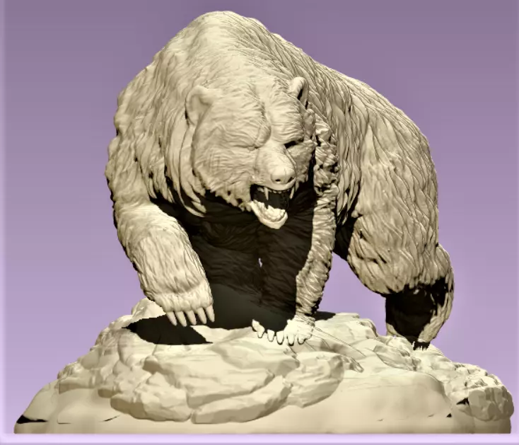 Bear Sculpture 3D print model 3D print model