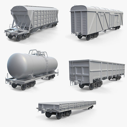 Railroad Car High-Poly 3D Model Collection