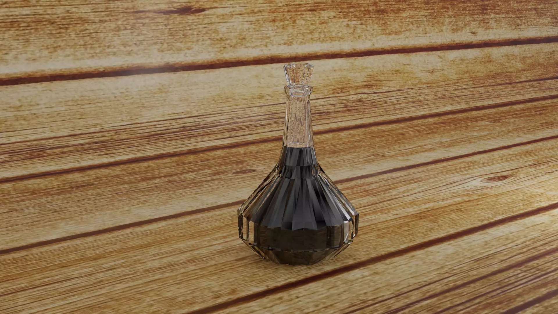 Glass Bootle vith whiskey Free 3D model_0