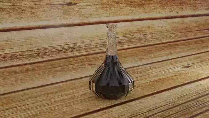 Glass Bootle vith whiskey