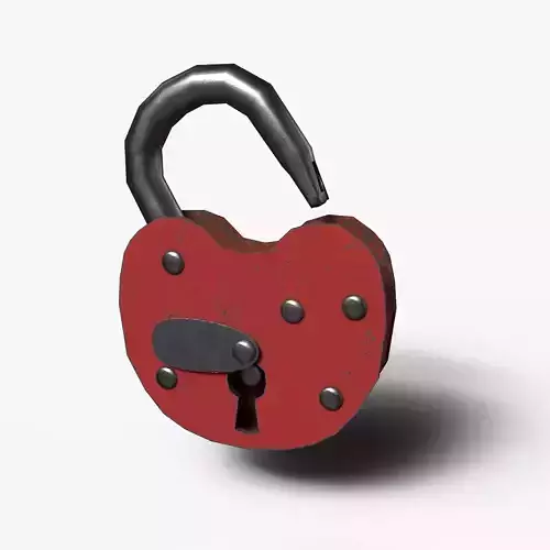 Padlock Low Poly with Loop Rivets Keyhole and Cap