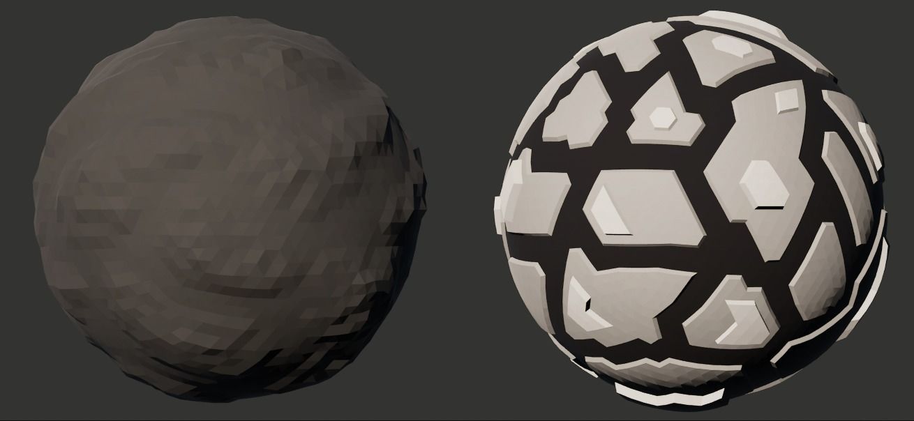 Stylized Planets and Moons Low-poly 3D model_10