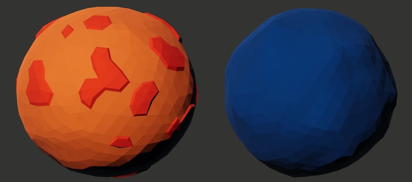 Stylized Planets and Moons Low-poly 3D model_6