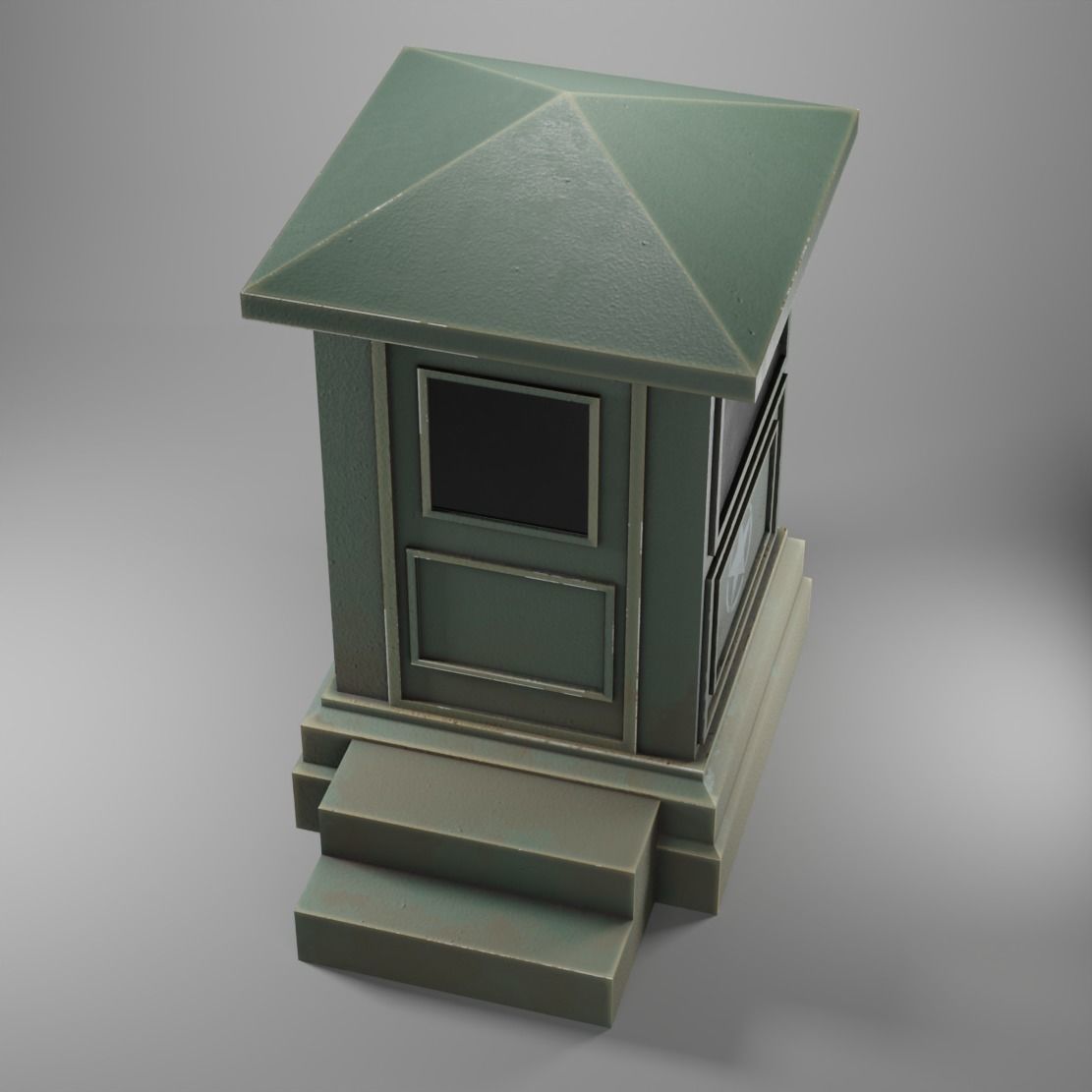 Police Box Low-poly 3D model_4