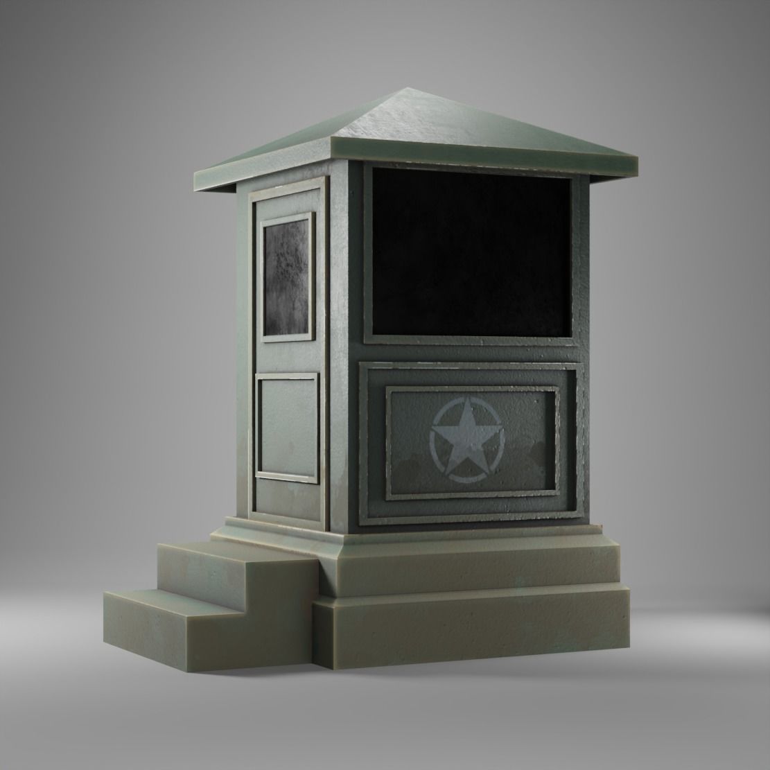 Police Box Low-poly 3D model_1