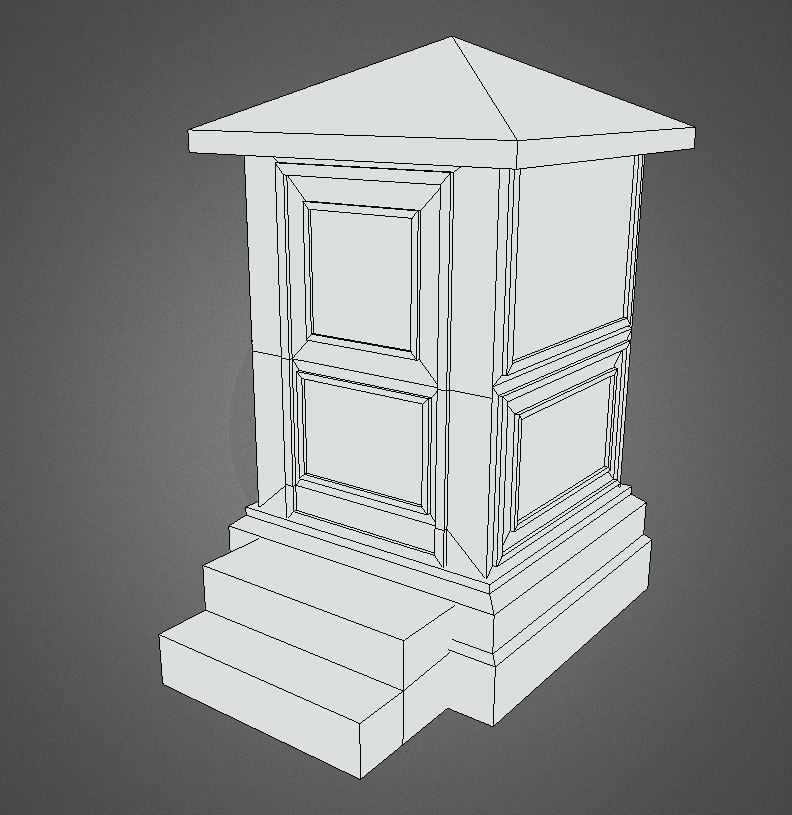 Police Box Low-poly 3D model_6