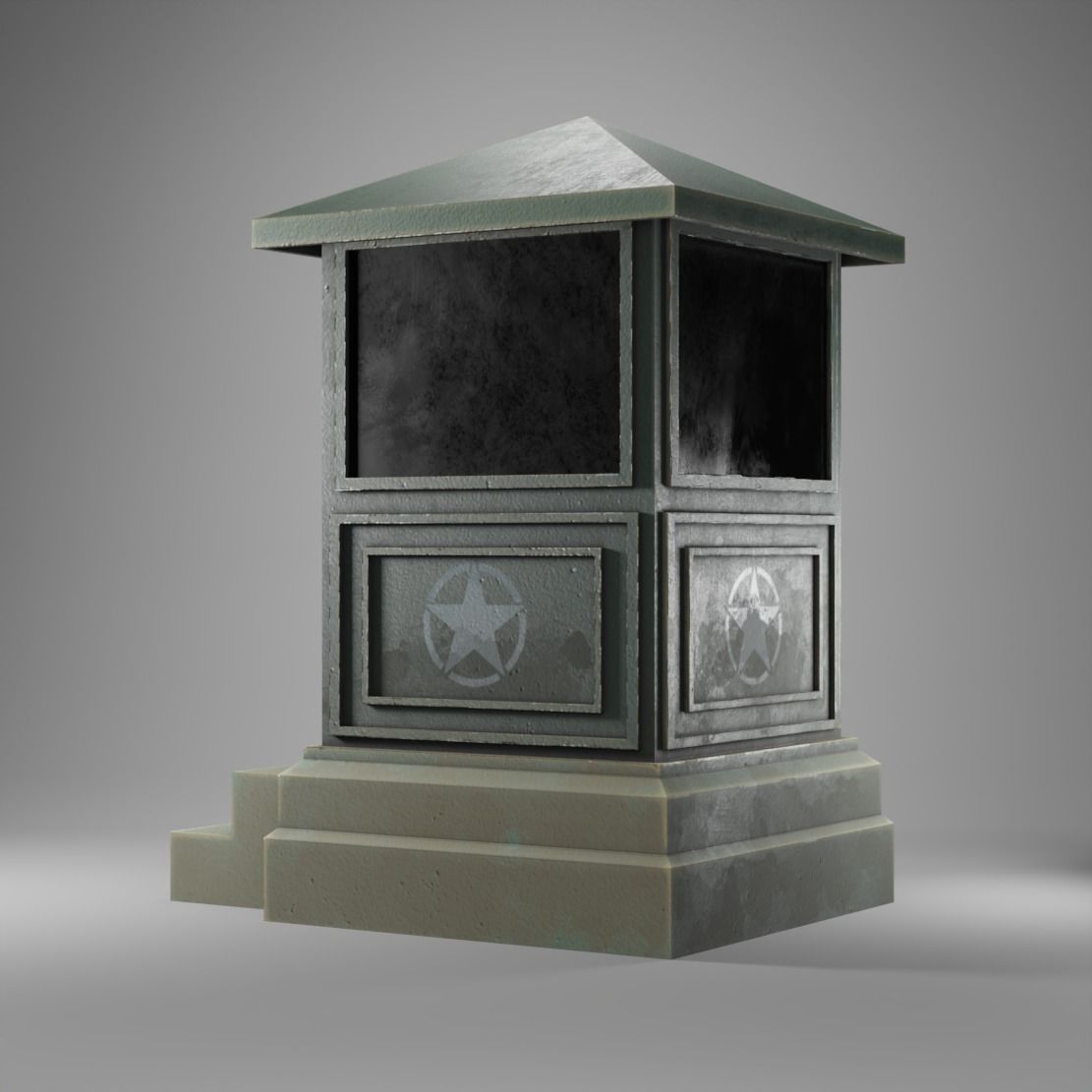 Police Box Low-poly 3D model_2