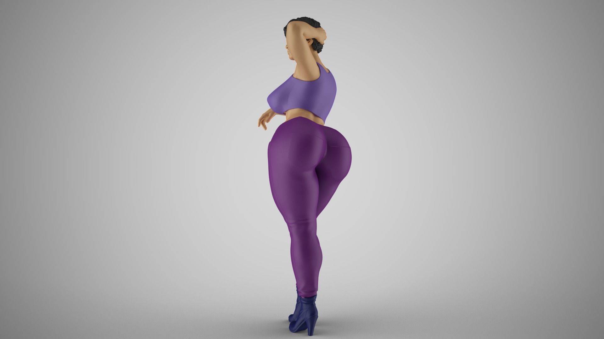 Girl Leaning Her Elbow on Bar 3D print model_9