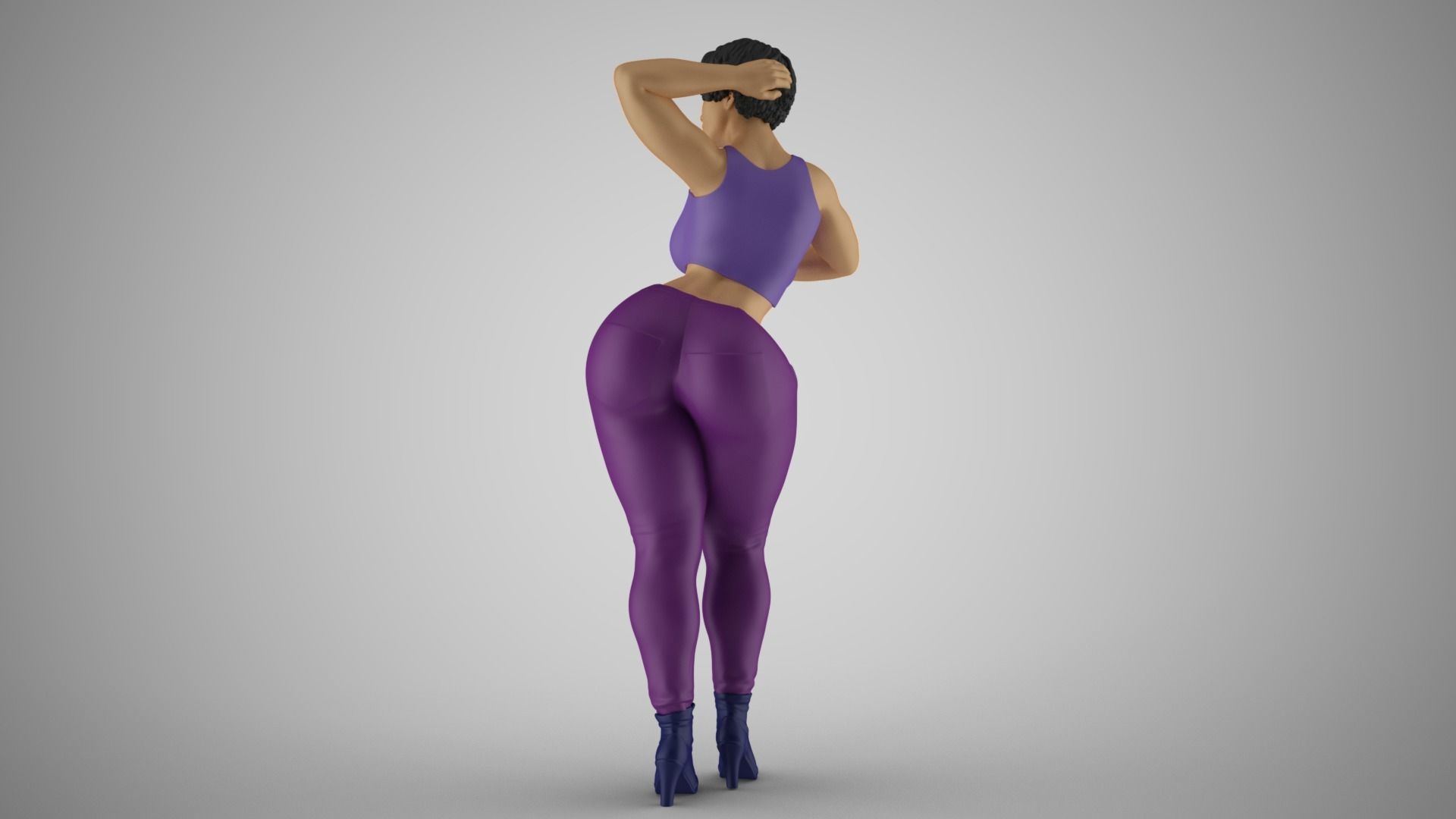 Girl Leaning Her Elbow on Bar 3D print model_8