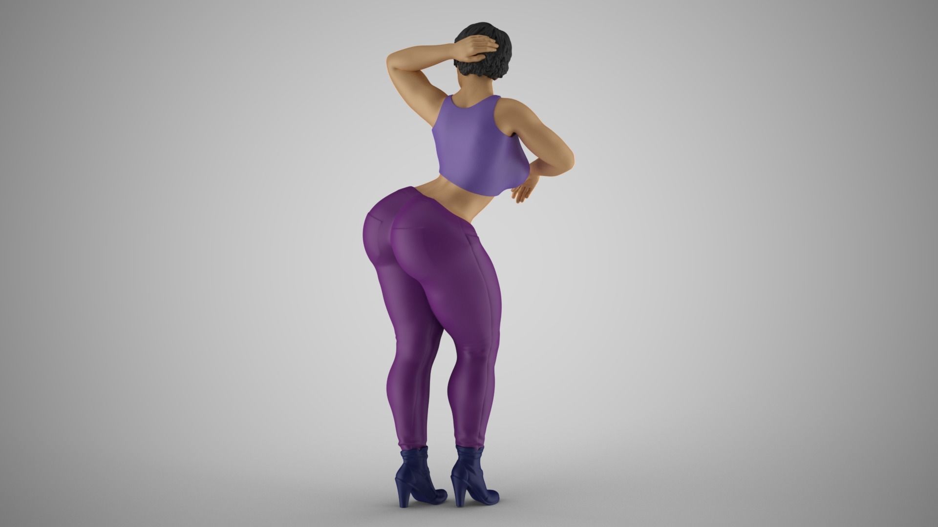 Girl Leaning Her Elbow on Bar 3D print model_7