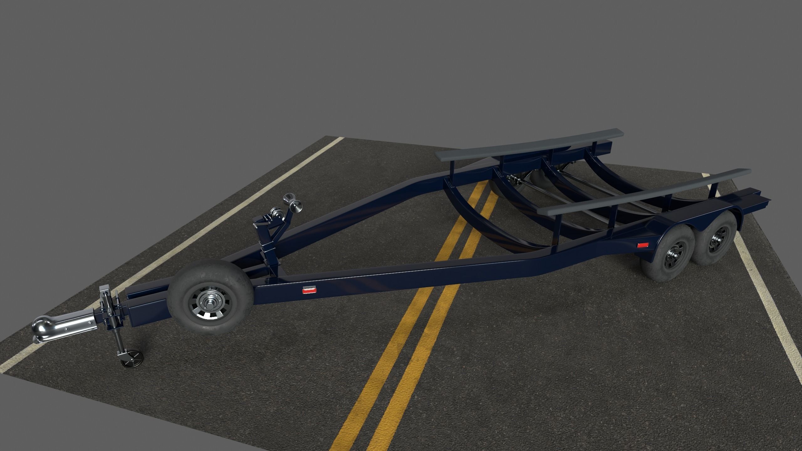 Boat Trailer 3D model_2