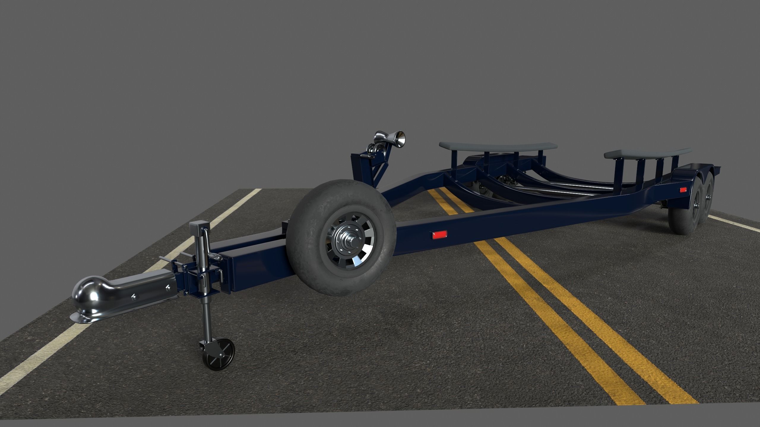 Boat Trailer 3D model_1