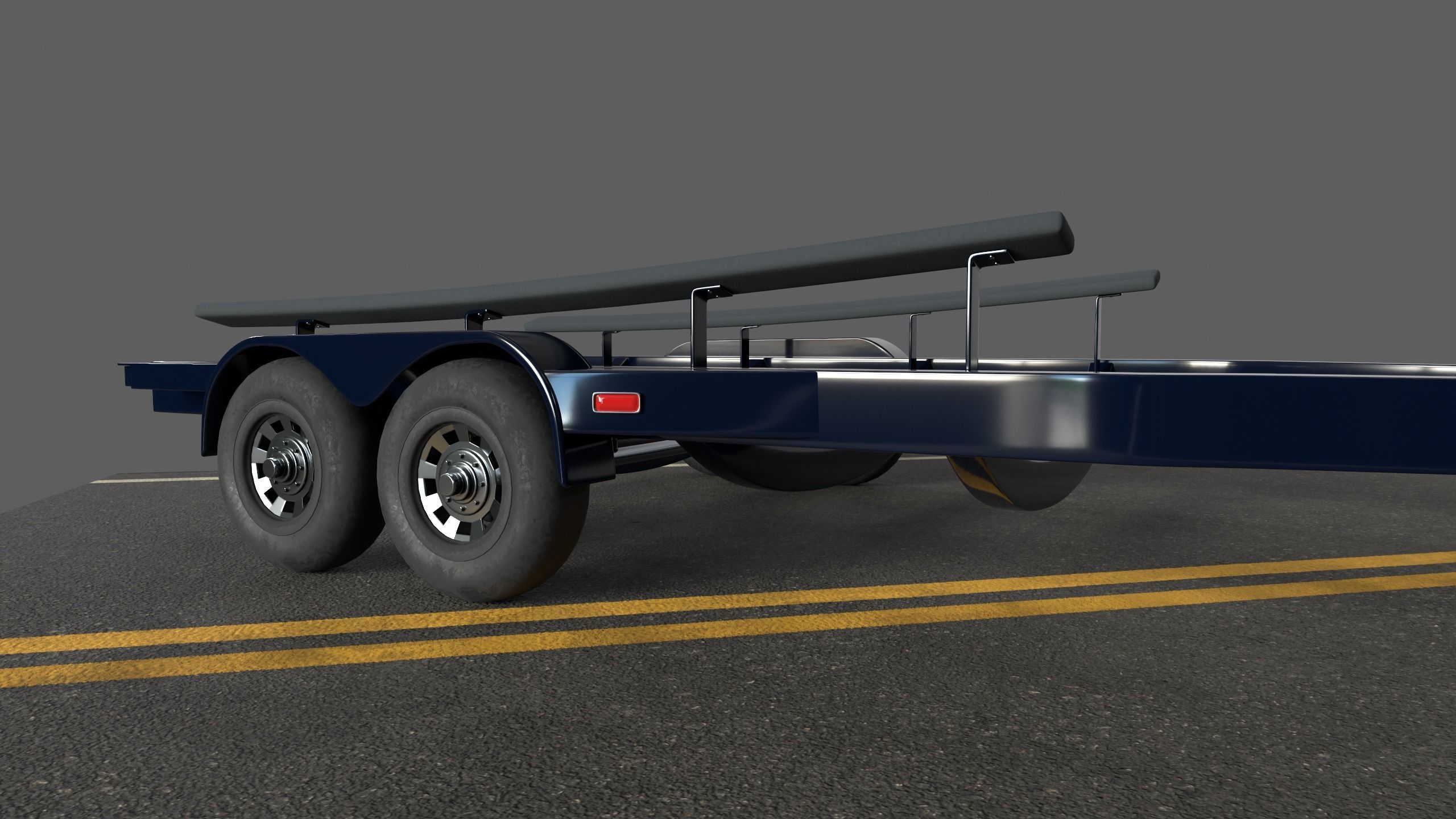 Boat Trailer 3D model_3