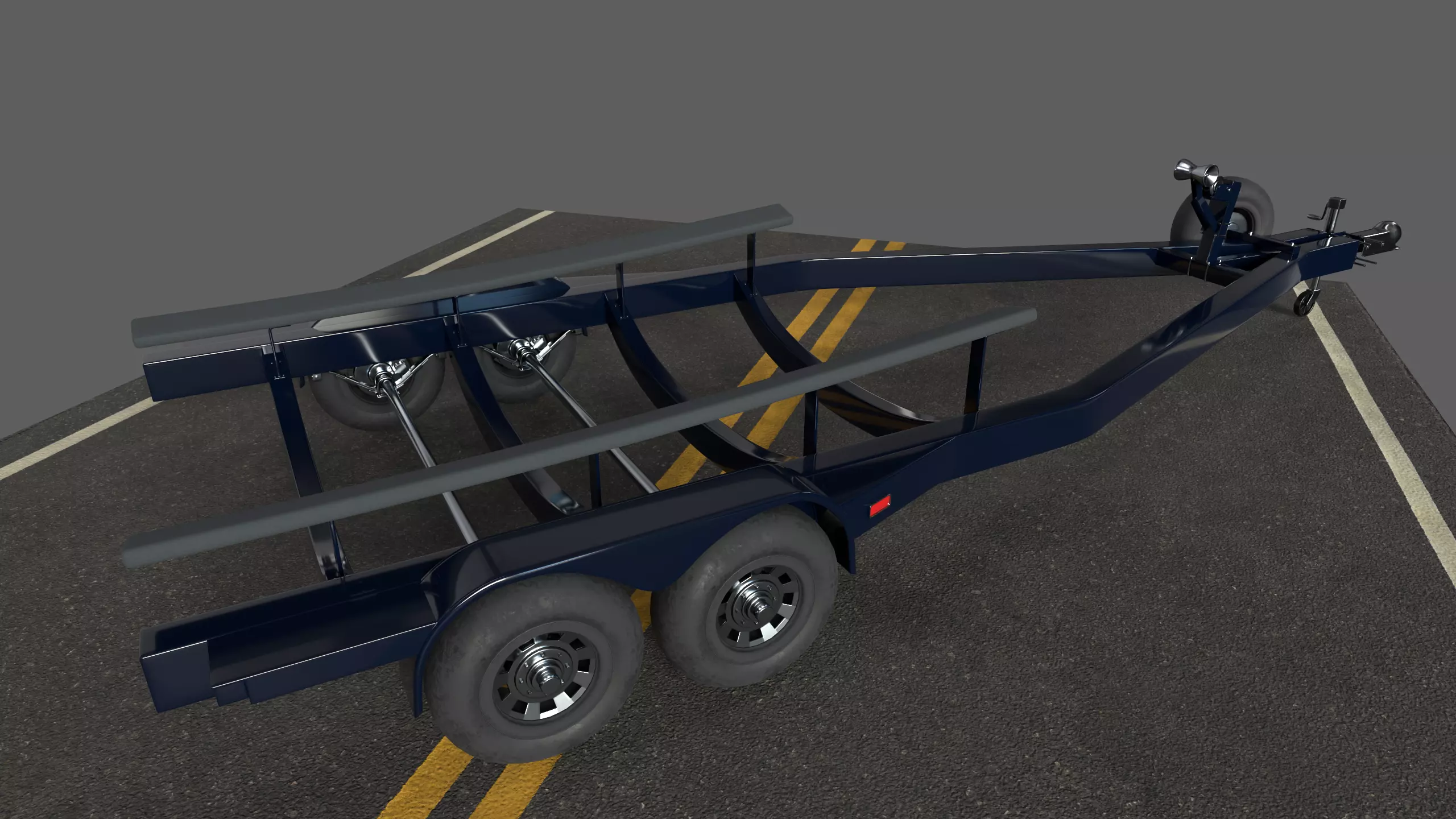 Boat Trailer 3D model_0