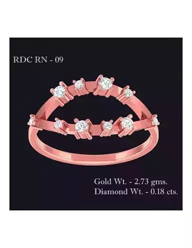 Ring - 9 rose gold with diamonds