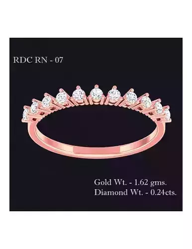 Ring - 7 rose gold diamond