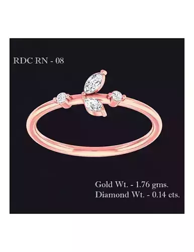 Ring - 8 rose gold diamond butterfly