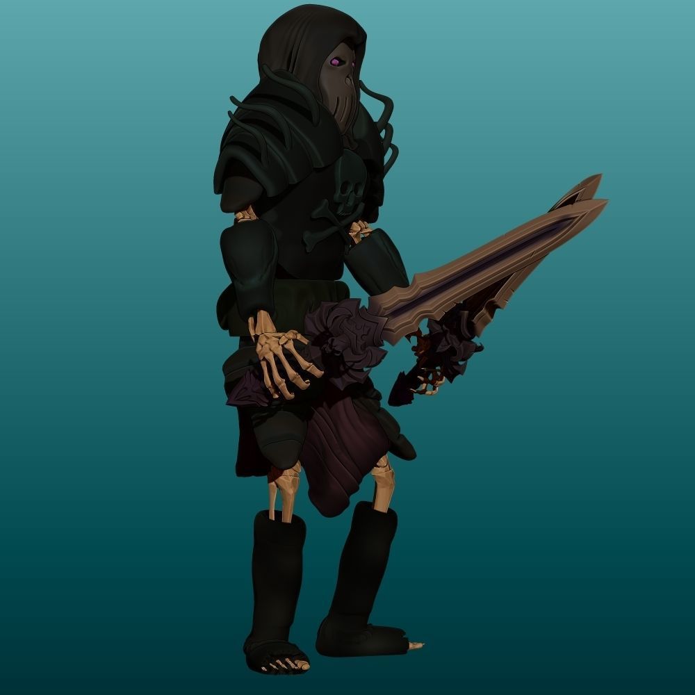 Skeleton samurai 3D model_1