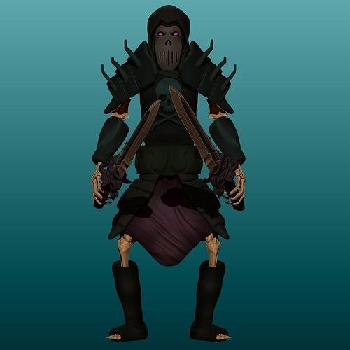 Skeleton samurai 3D model