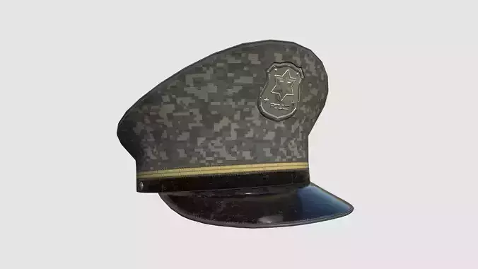 Police Cap 08 Digital Camouflage - Character Design Fashion Low-poly 3D model