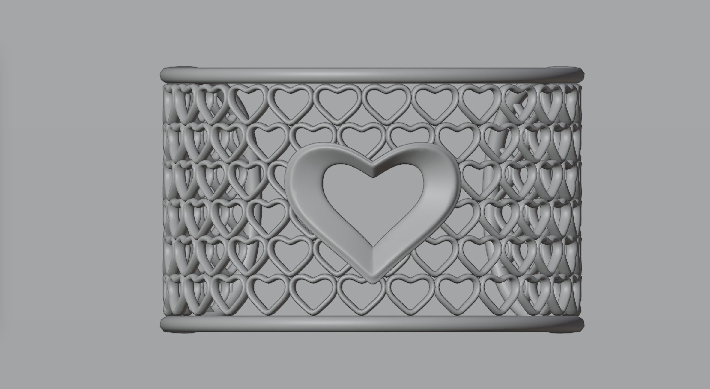 Hearts bracelet 3D model_1