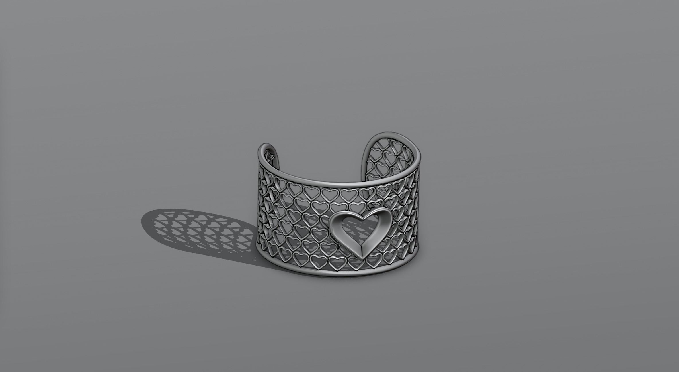 Hearts bracelet 3D model_5
