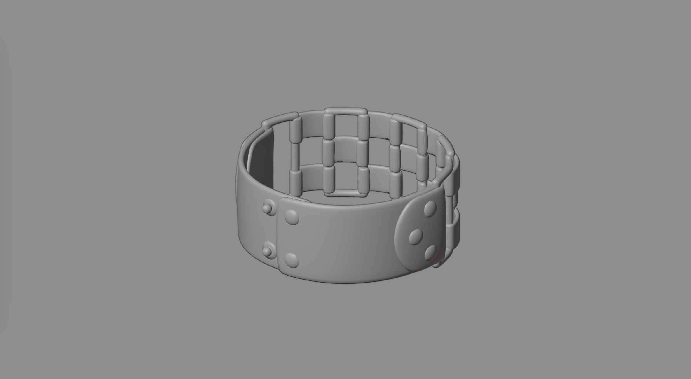 Bracelet 6 ring made of squares 3D model_2
