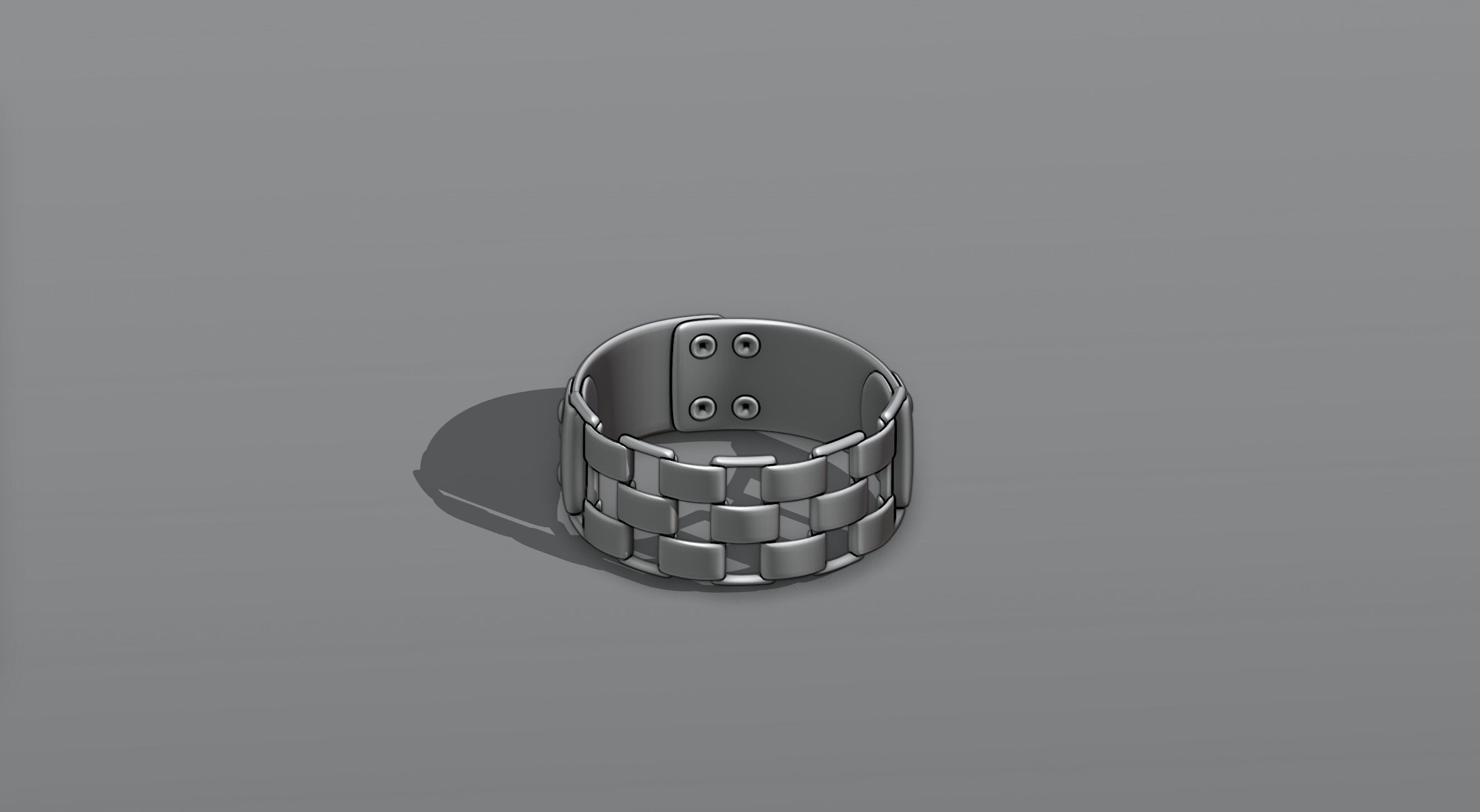 Bracelet 6 ring made of squares 3D model_5