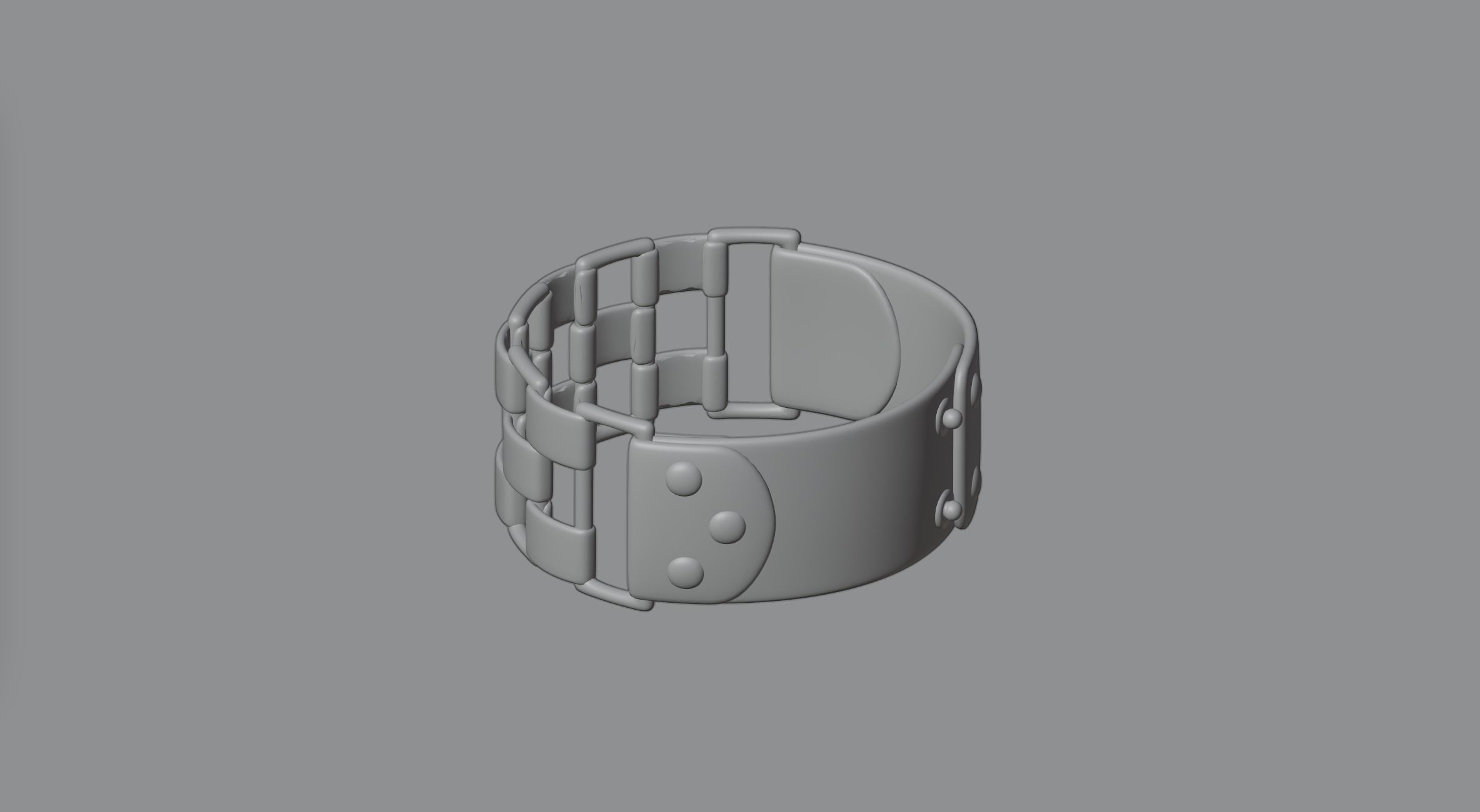 Bracelet 6 ring made of squares 3D model_3
