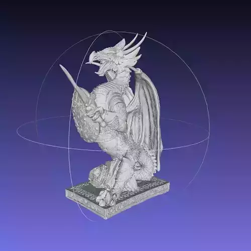 3D printable and realistic Dragon Statue model