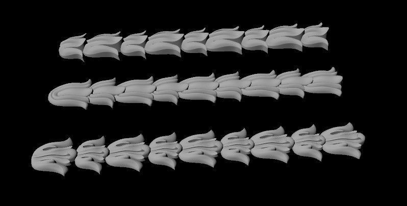 3 DEKORS three gold plated pins 3D model_1