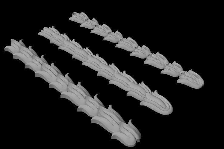 3 DEKORS three gold plated pins 3D model_2