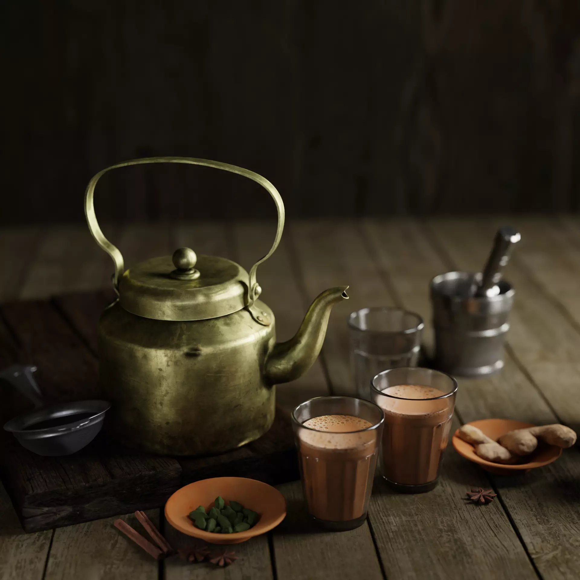 Tea Kettle Set 3D model