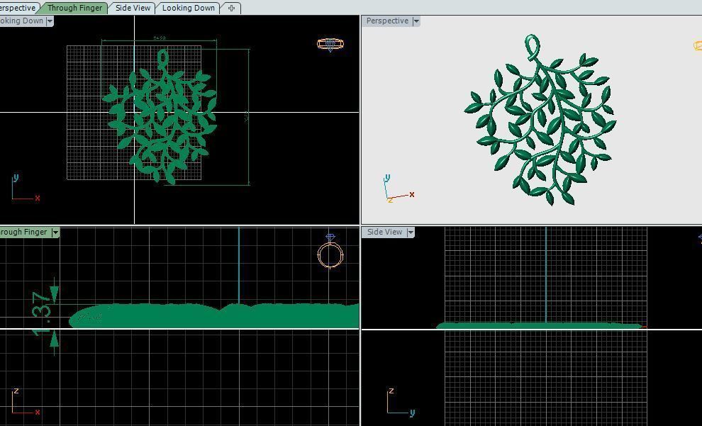 Branch pendant 3D model 3D print model_2